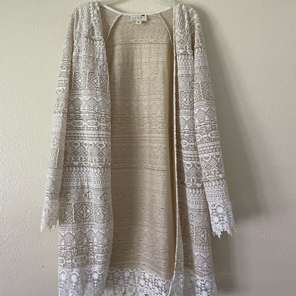 Beige lace cardigan